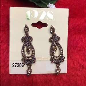 1928 Women's Antique-Style Brown Earrings